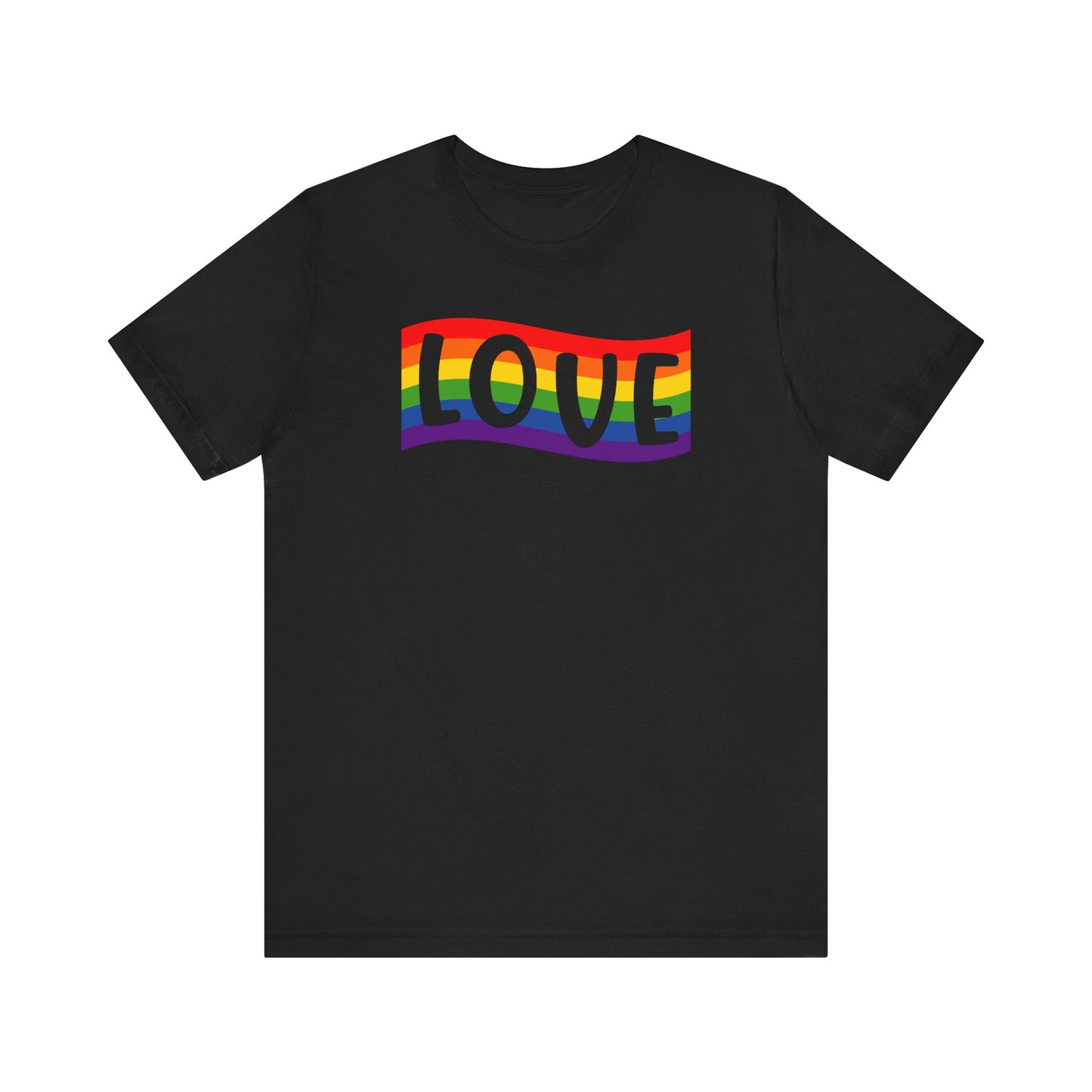 Pride Love Tee, LGBTQ+ Support T-Shirt, Rainbow Graphic Shirt, Gift for Pride Celebration