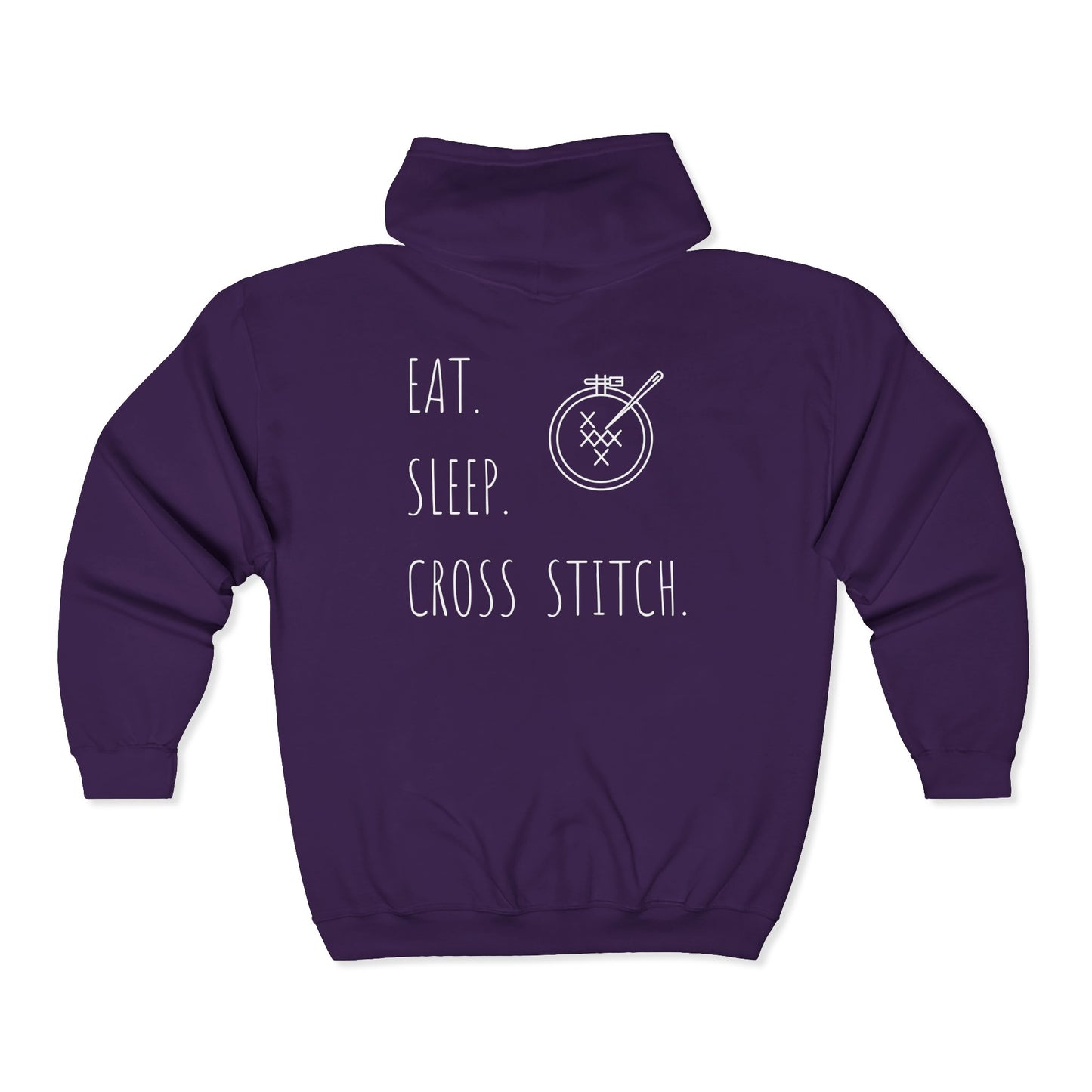 Eat. Sleep. Cross Stitch - Zip Hoodie, Heavyweight Hoodie