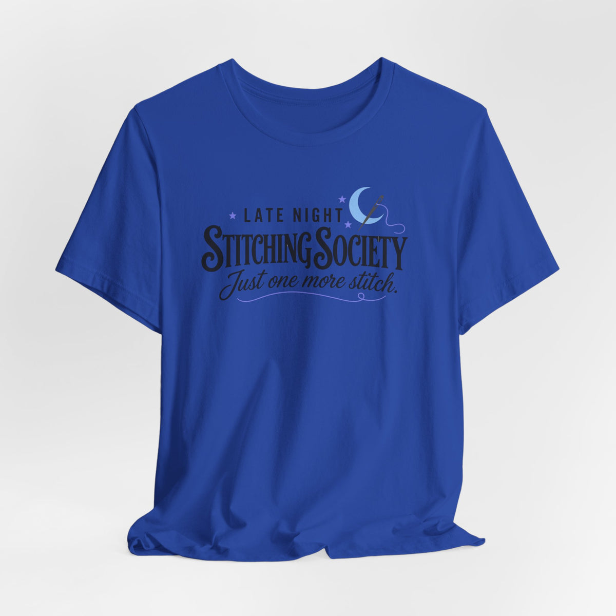 Stitching Society Moon and Stars Crewneck T-Shirt - Black Font