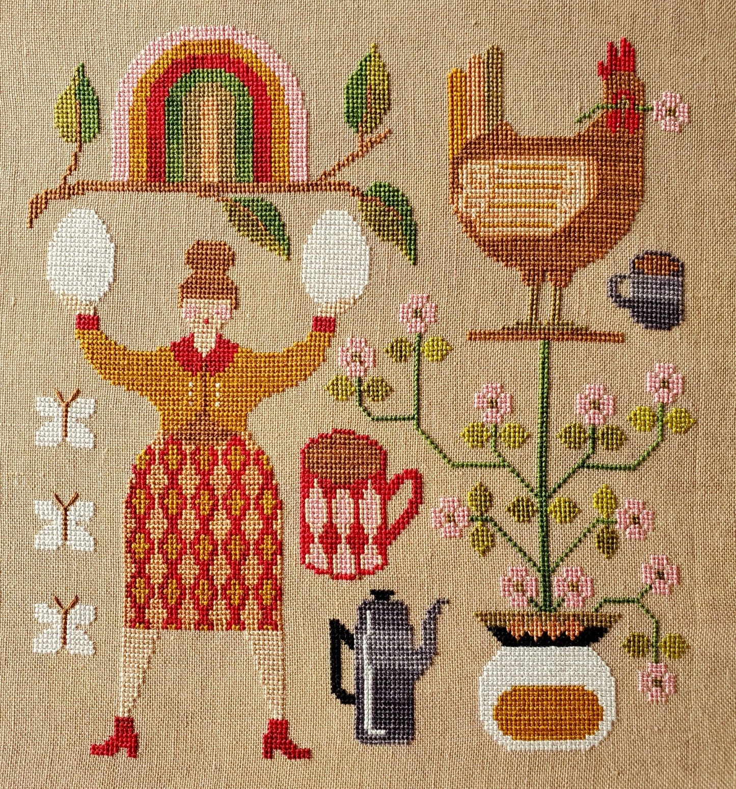 The Artsy Housewife, Coffee and Eggs, 2023 Needlework Marketplace, Cross Stitch Chart, Cross Stitch Pattern, New Paper Pattern Only