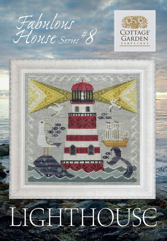 Lighthouse, Cottage Garden Samplings Fabulous House Series #8, NEW, Cross Stitch Chart, Pattern, Cross Stitching