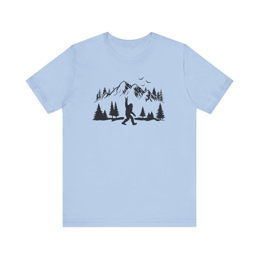 Bigfoot, Peace, Mountains, Unisex Short Sleeve Tee