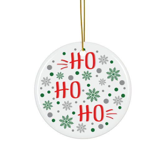 Ho Ho Ho, Christmas, Ceramic Ornament, Holidays, Santa