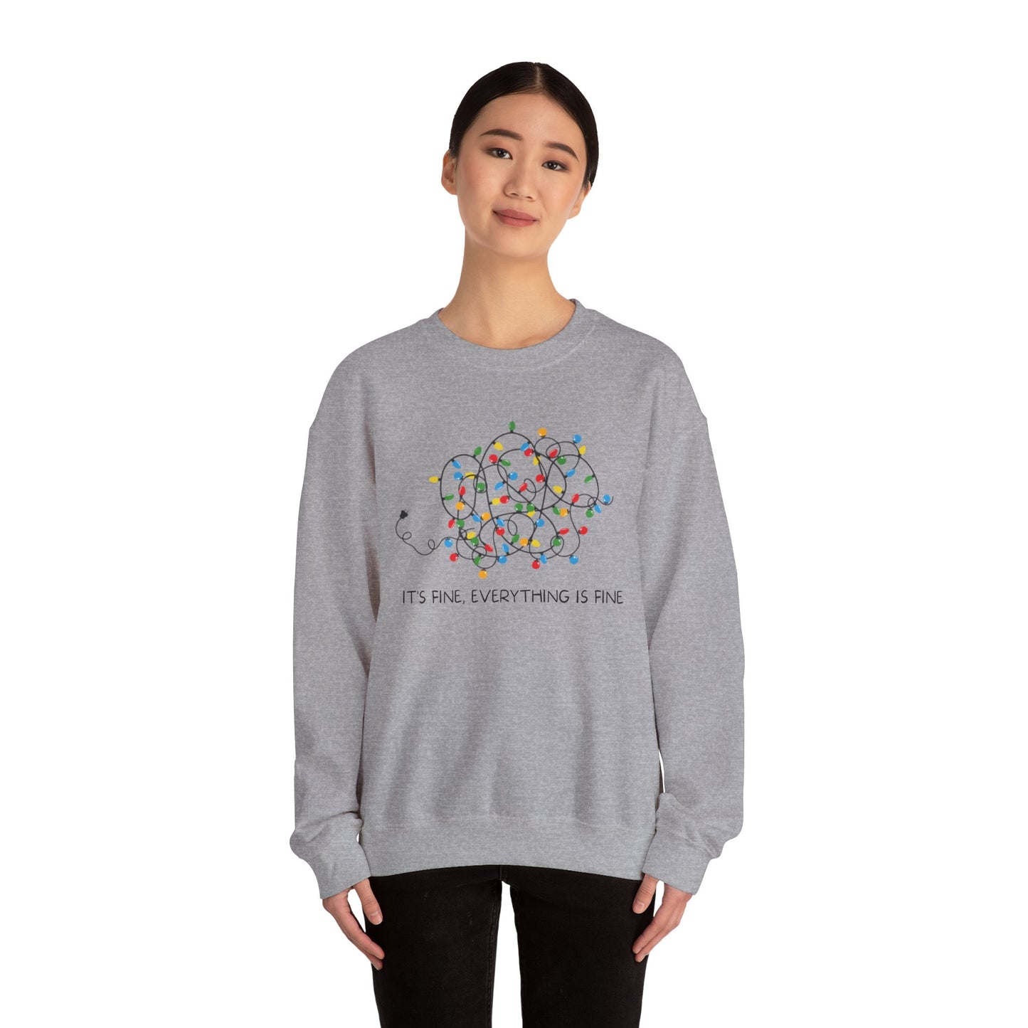 It's Fine, Everything is Fine, Christmas lights, Tangled lights, Christmas T-Shirt, Crewneck, Sweatshirt