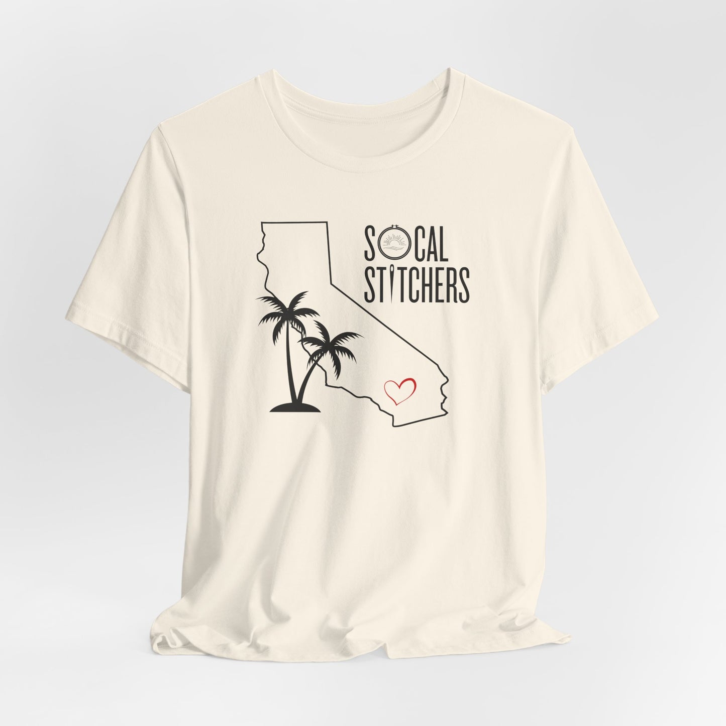 So Cal Stitchers, Black Font, Unisex Jersey Short Sleeve Tee