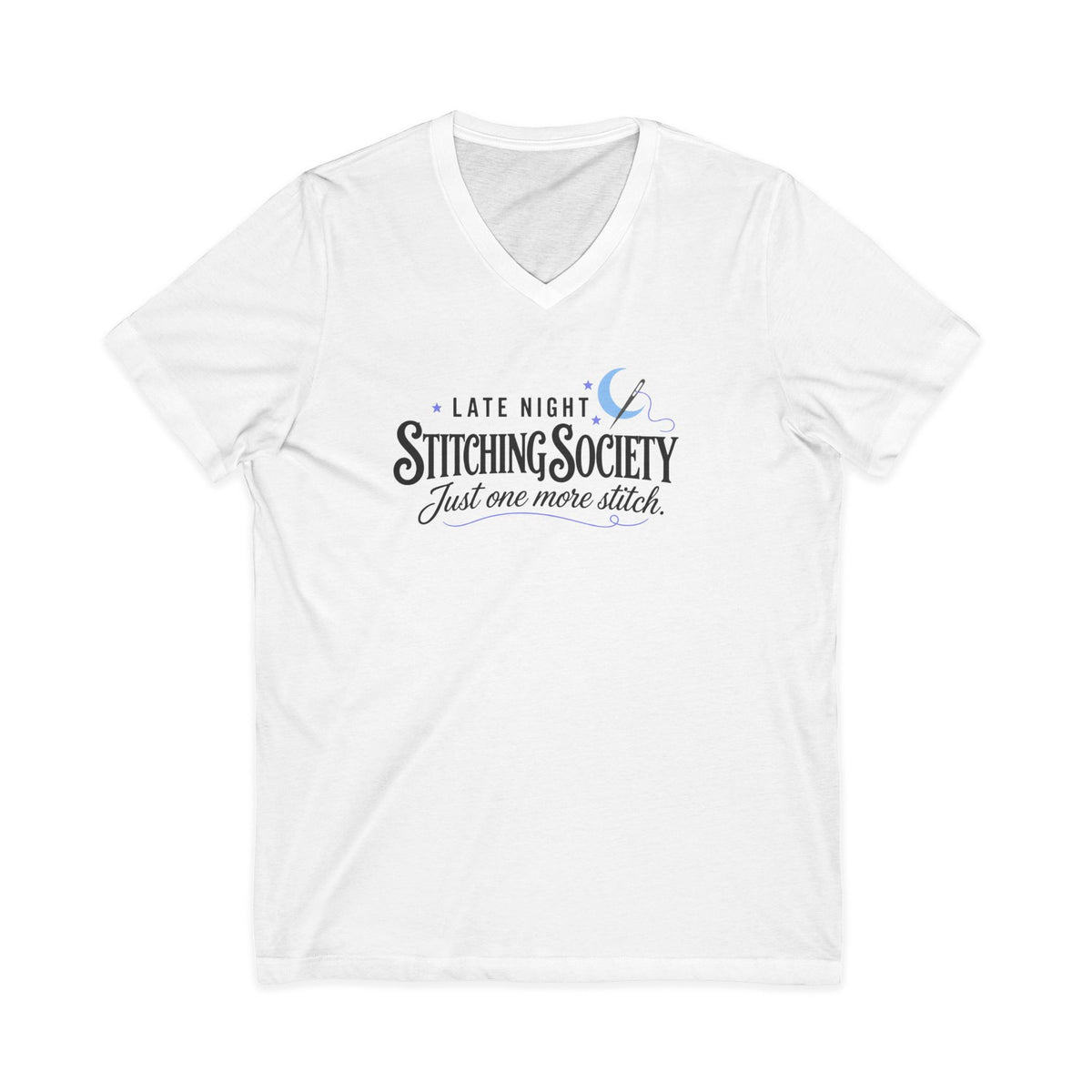 Stitching Society, Moon and Stars T-Shirt, V-Neck, Black Font