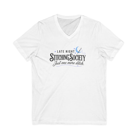 Stitching Society, Moon and Stars T-Shirt, V-Neck, Black Font