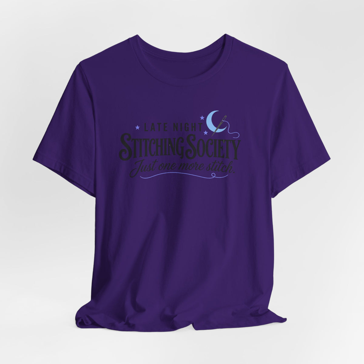 Stitching Society Moon and Stars Crewneck T-Shirt - Black Font