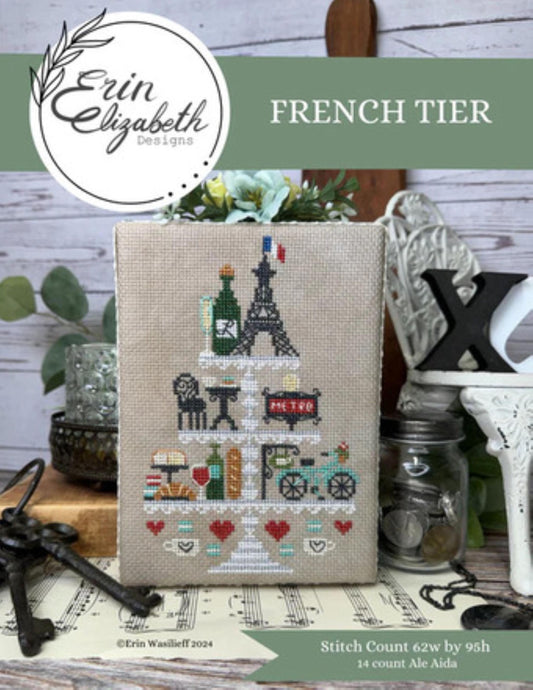 Erin Elizabeth Designs French Tier, New, Cross Stitch Chart, Cross Stitch Pattern, Pattern Only