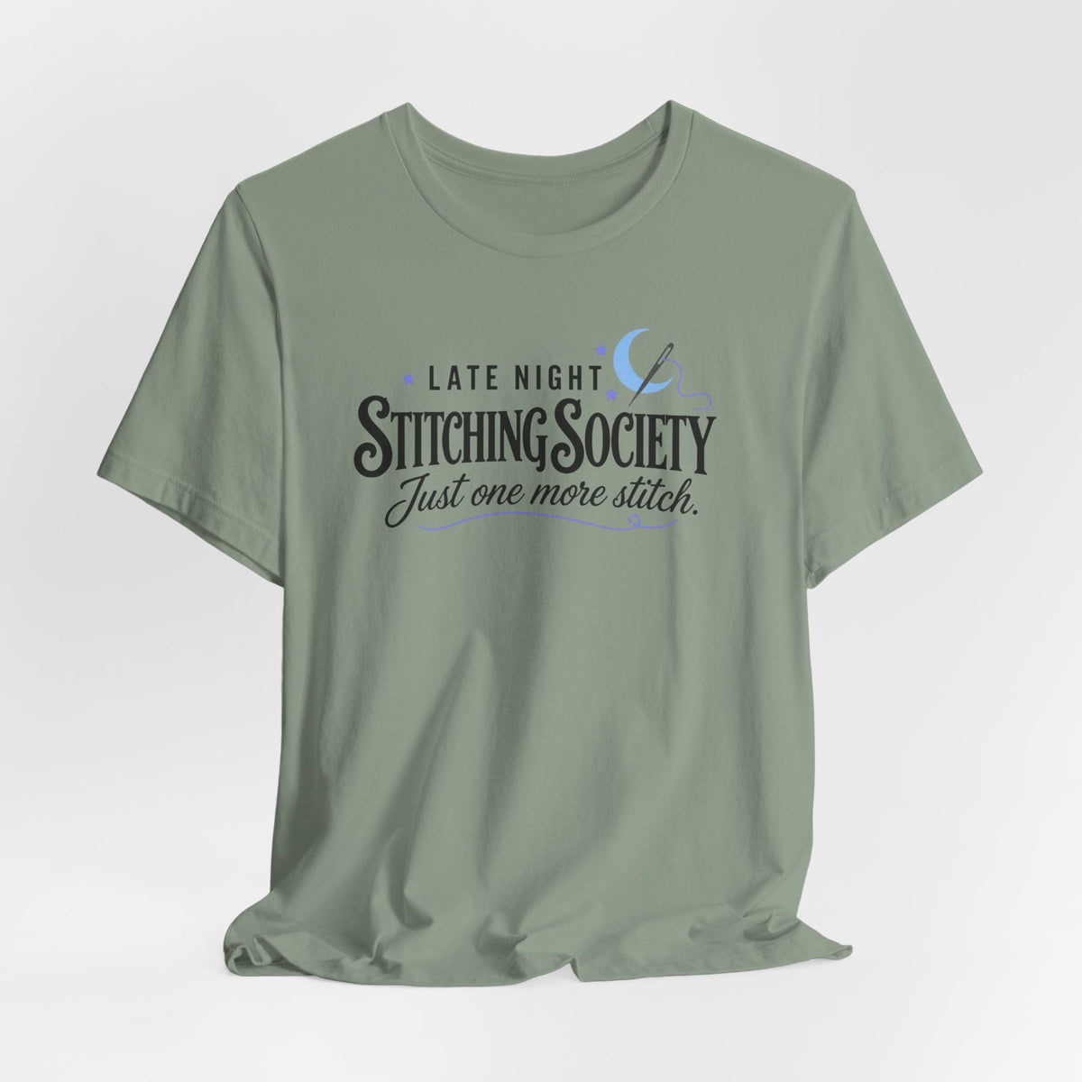 Stitching Society Moon and Stars Crewneck T-Shirt - Black Font