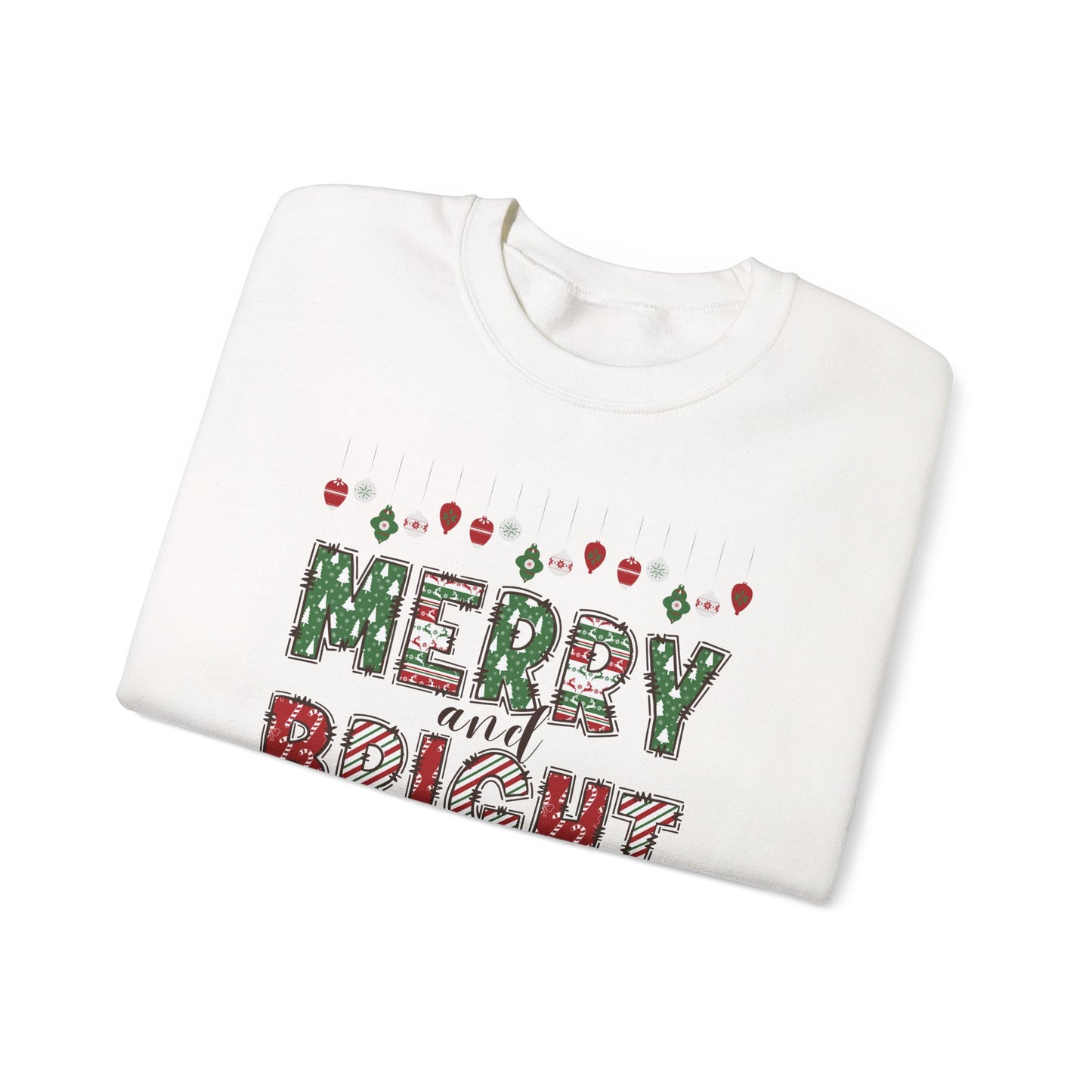 Christmas T-Shirt, Merry and Bright. Crewneck, Sweatshirt