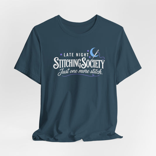 Stitching Society Moon and Stars Crewneck T-Shirt - White Font