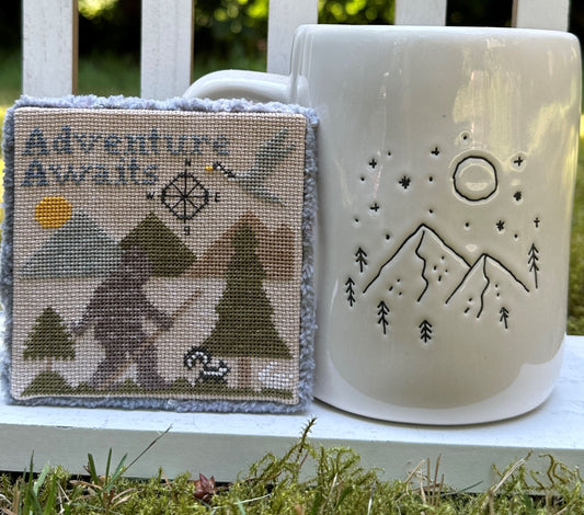 SamBrie Stitches Designs, Adventure Awaits, Bigfoot, Cross Stitch Chart, Cross Stitch Pattern, Pattern Only