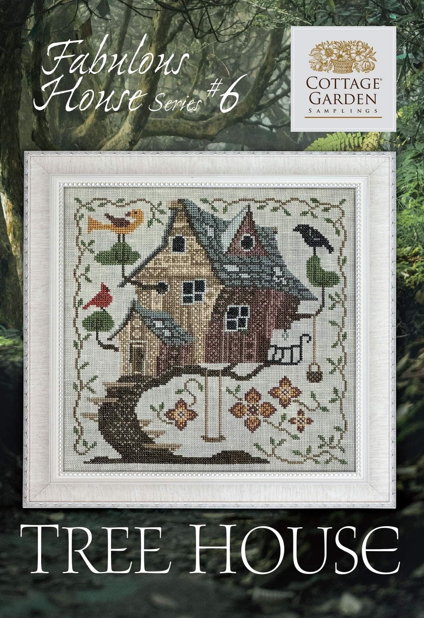 Tree House, Cottage Garden Samplings Fabulous House Series #6, NEW, Cross Stitch Chart, Pattern, Cross Stitching