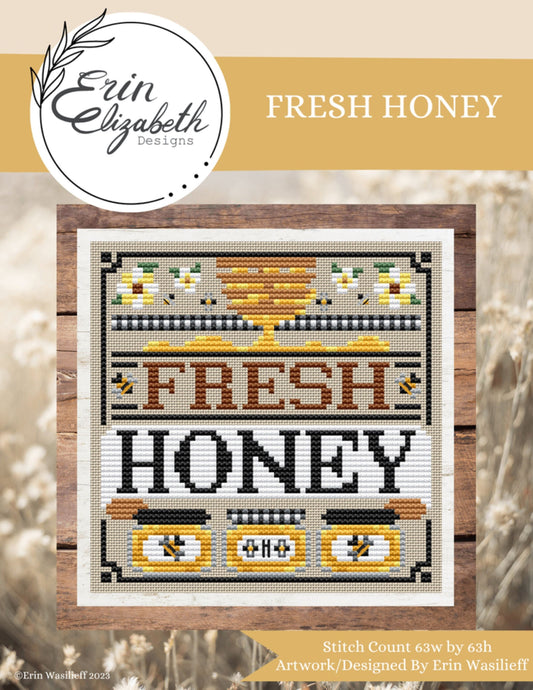Erin Elizabeth Designs Fresh Honey, Cross Stitch Chart, Cross Stitch Pattern, Pattern Only
