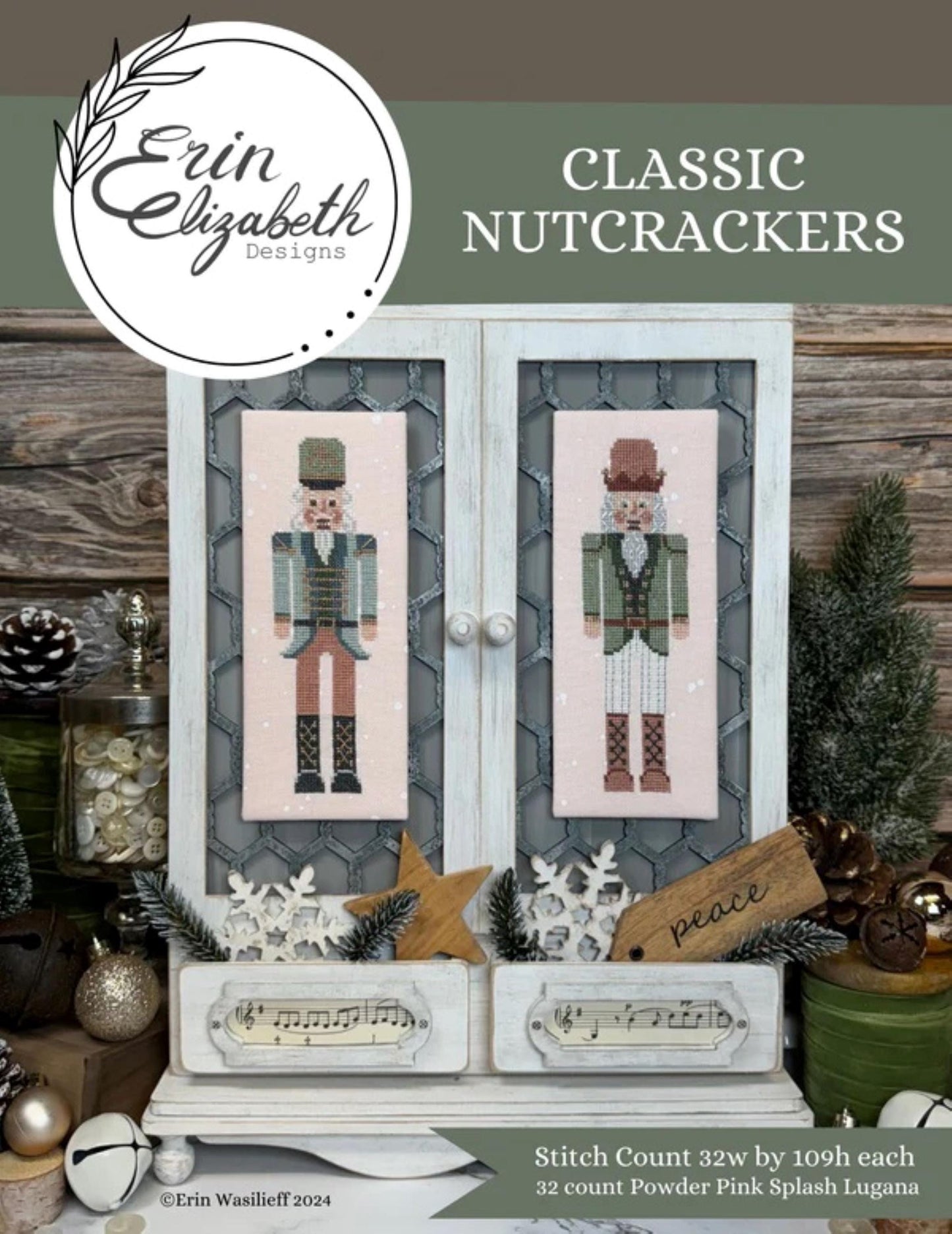 Classic Nutcrackers, Erin Elizabeth Designs, New, Cross Stitch Chart, Cross Stitch Pattern