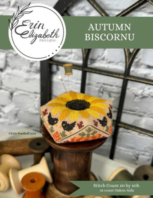 Erin Elizabeth Designs Autumn Biscornu, Cross Stitch Chart, Cross Stitch Pattern, Pattern Only