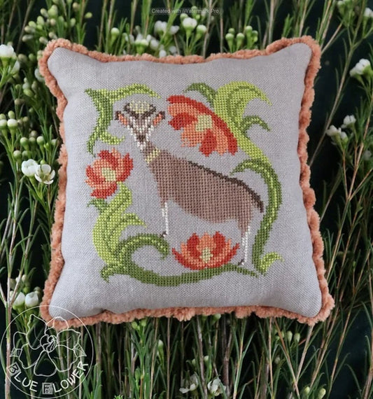 The Blue Flower, Tudor Goat, 2023 Market Release, Cross Stitch Chart, Cross Stitch Pattern, Pattern Only