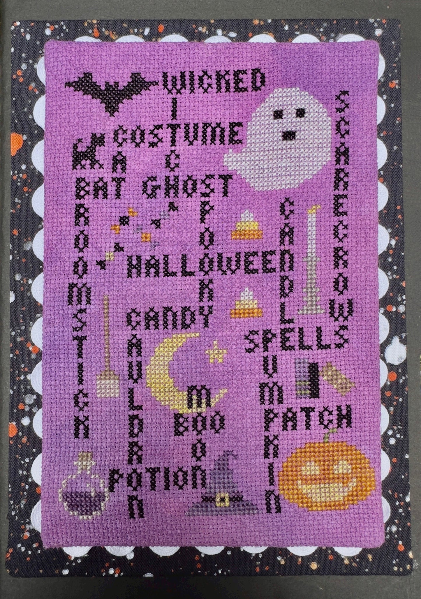 SamBrie Stitches Designs, Words to Live By, Halloween Edition, Cross Stitch Chart, Cross Stitch Pattern, Pattern Only