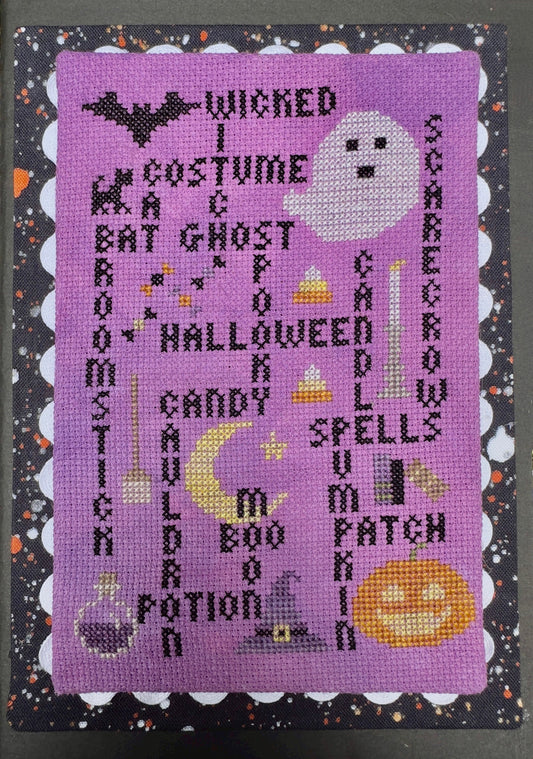 SamBrie Stitches Designs, Words to Live By, Halloween Edition, Cross Stitch Chart, Cross Stitch Pattern, Pattern Only