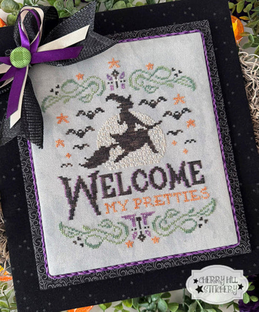 Cherry Hill Stitchery, Welcome My Pretties, Cross Stitch Chart, Cross Stitch Pattern, Pattern Only