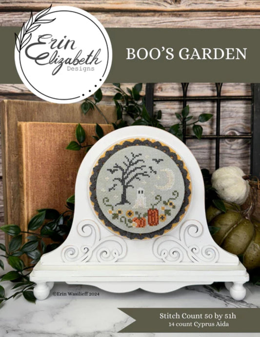 Boos Garden, Erin Elizabeth Designs, New, Cross Stitch Chart, Cross Stitch Pattern, Halloween