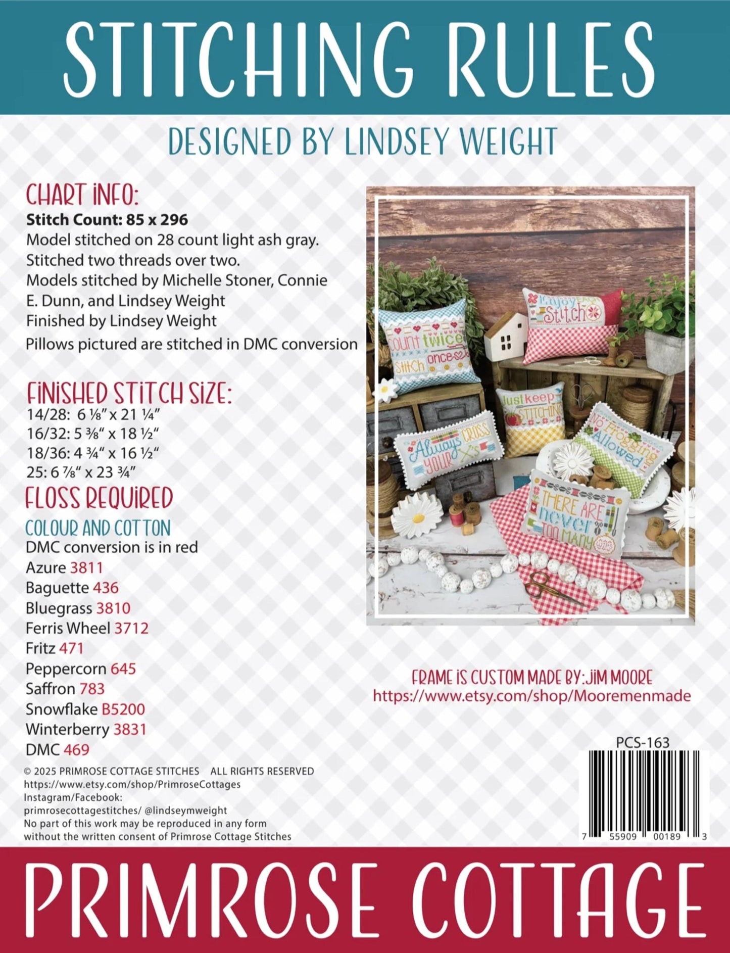 Primrose Cottage Stitching Rules, Cross Stitch Chart, Cross Stitch Pattern, Pattern Only, NEW
