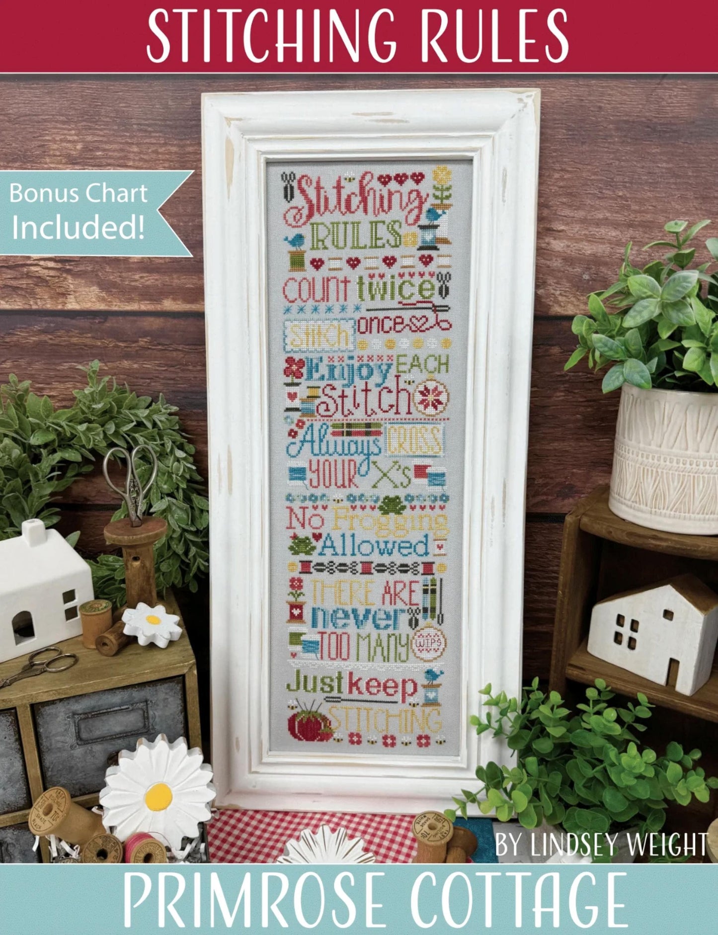Primrose Cottage Stitching Rules, Cross Stitch Chart, Cross Stitch Pattern, Pattern Only, NEW