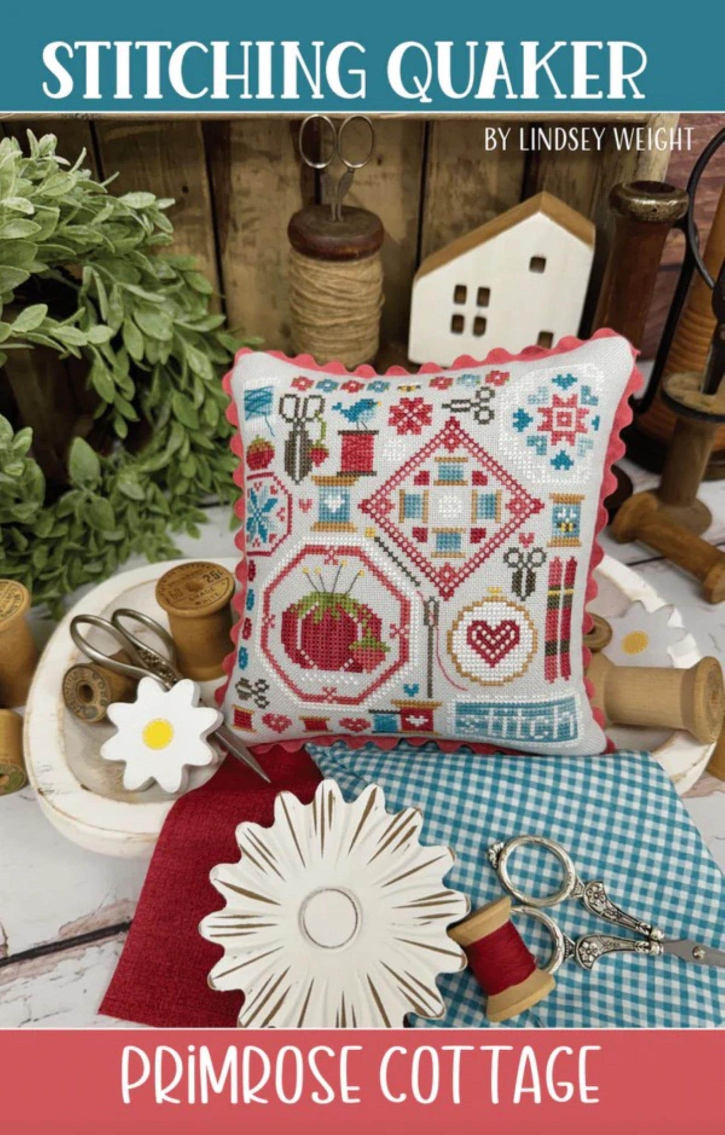 Primrose Cottage Stitching Quaker, Cross Stitch Chart, Cross Stitch Pattern, Pattern Only, NEW