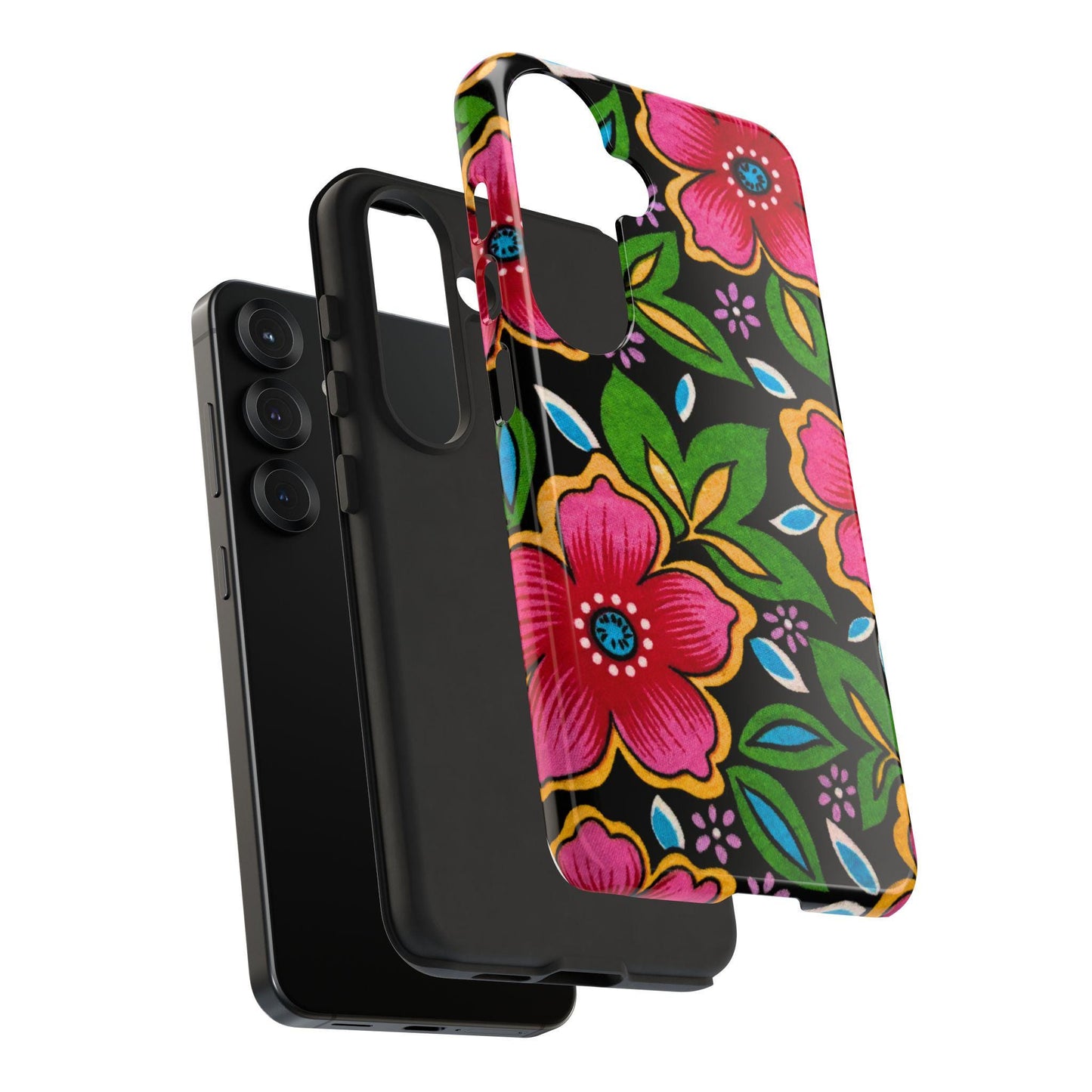 Floral Phone Case, Tough Cases with Vibrant Flower Design, Samsung Galaxy S22 S23 S24 S25, Android Phone Case