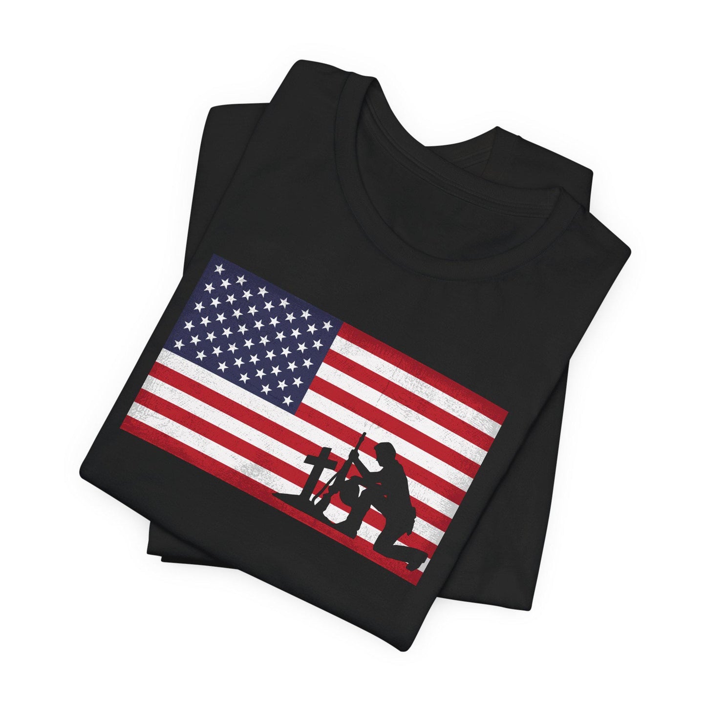 Memorial Day, Patriotic Short Sleeve Tee, Red White Blue Graphic T-Shirt, Independence Day, Veteran's Day