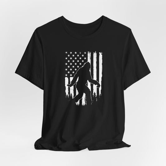 Patriotic Big Foot T-Shirt, Sasquatch Graphic T-Shirt, Memorial Day T-Shirt, Independence Day, Veteran's Day