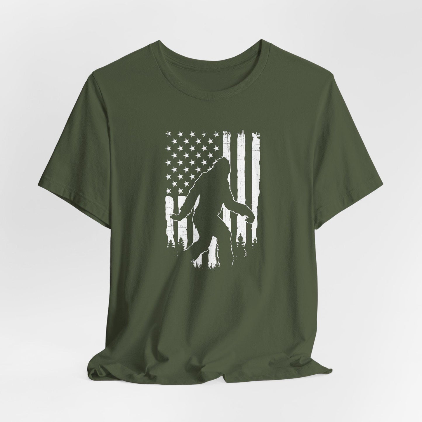 Patriotic Big Foot T-Shirt, Sasquatch Graphic T-Shirt, Memorial Day T-Shirt, Independence Day, Veteran's Day