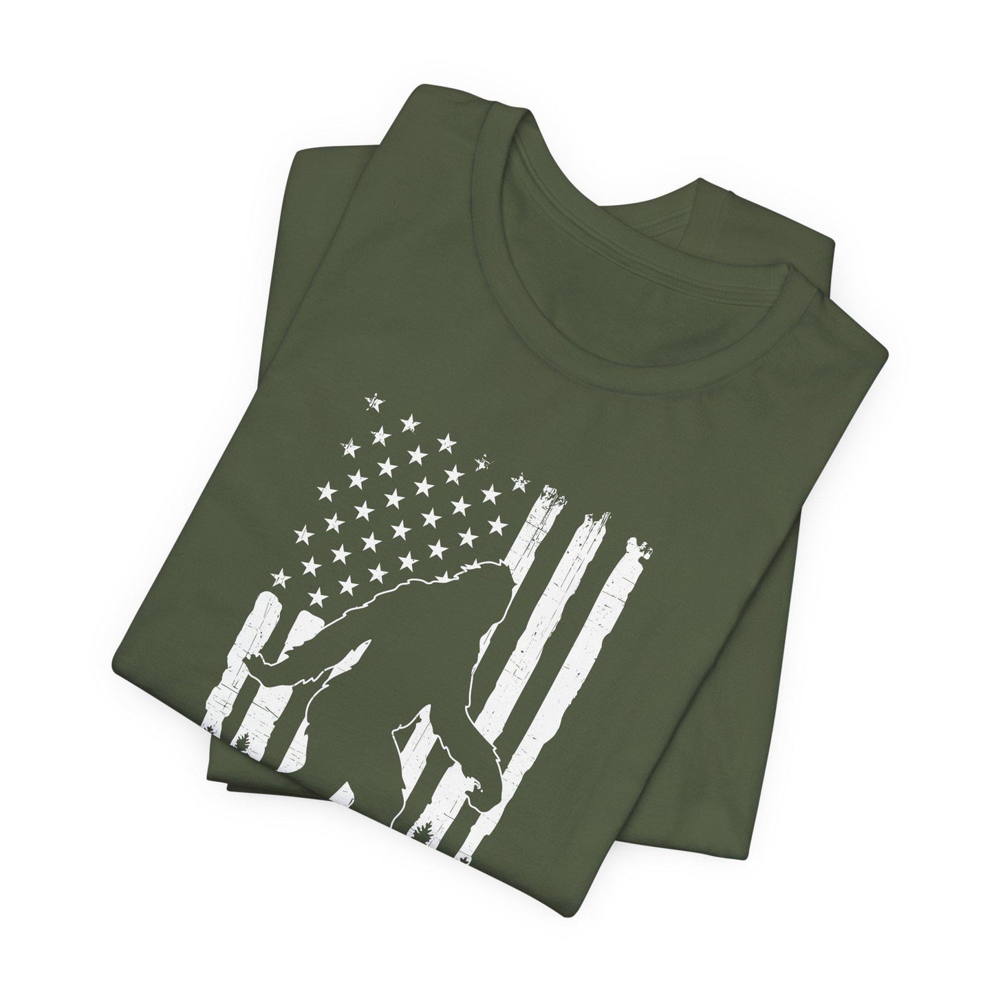 Patriotic Big Foot T-Shirt, Sasquatch Graphic T-Shirt, Memorial Day T-Shirt, Independence Day, Veteran's Day