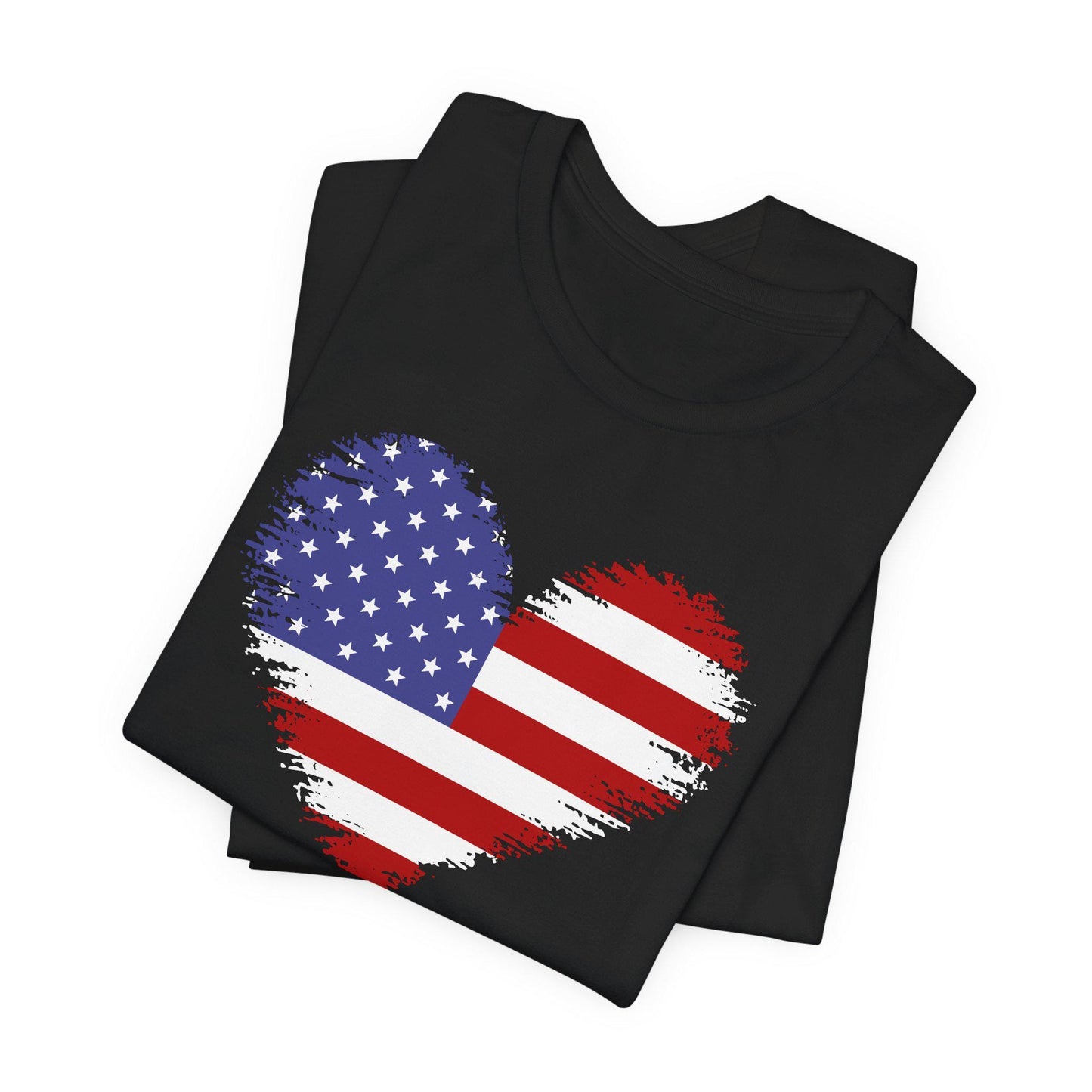 Patriotic T-Shirt, Memorial Day T-Shirt, Patriotic Military Graphic Shirt, Patriotic Flag Heart, Independence Day, Veteran's Day