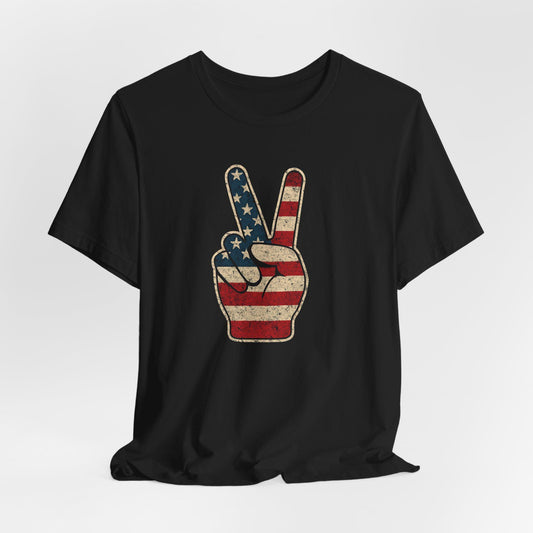 Patriotic Peace T-Shirt, Memorial Day T-Shirt, Patriotic Military Graphic Shirt, Patriotic Flag, Independence Day, Veteran's Day