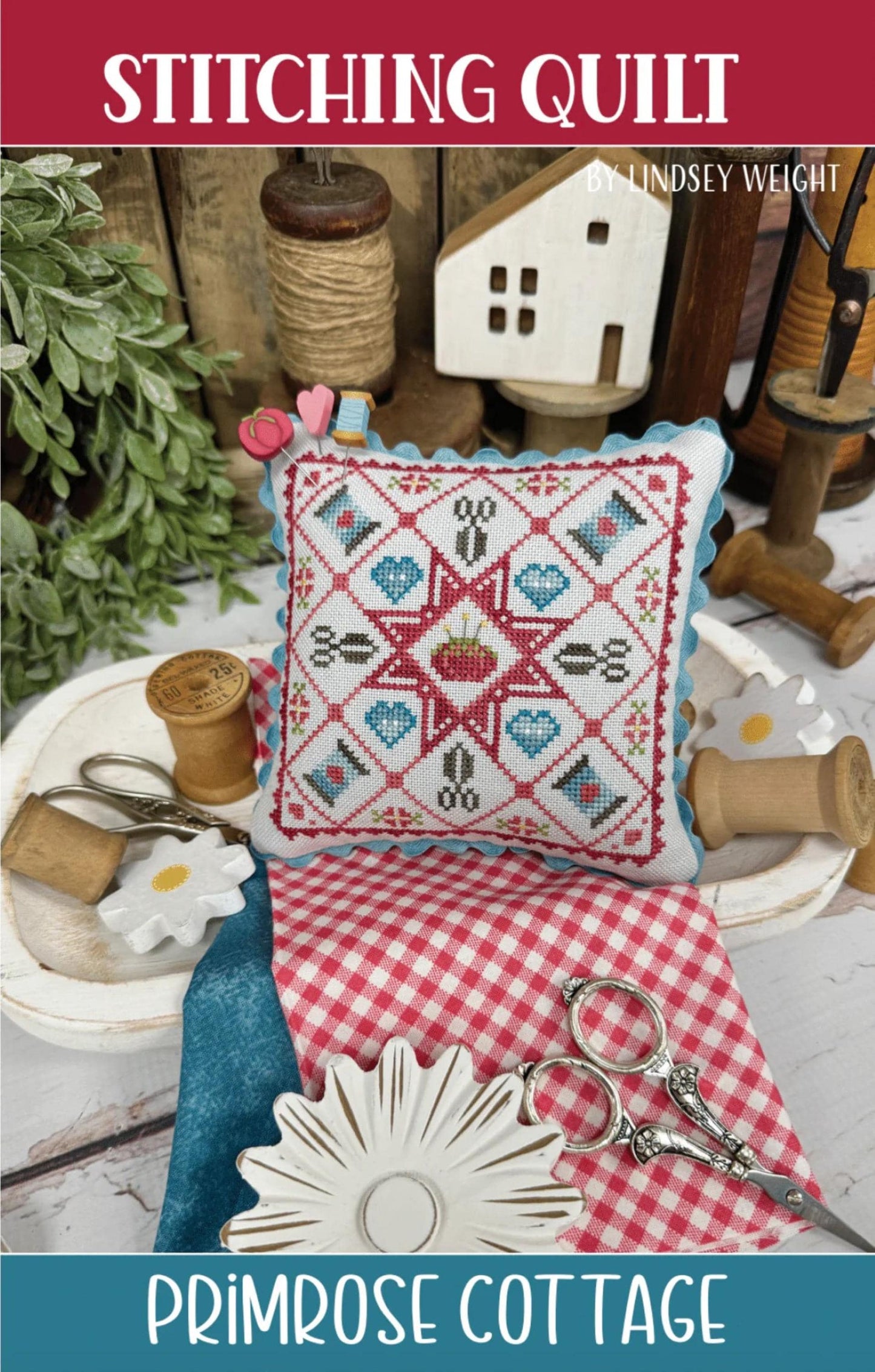 Primrose Cottage Stitching Quilt, Cross Stitch Chart, Cross Stitch Pattern, Pattern Only, NEW