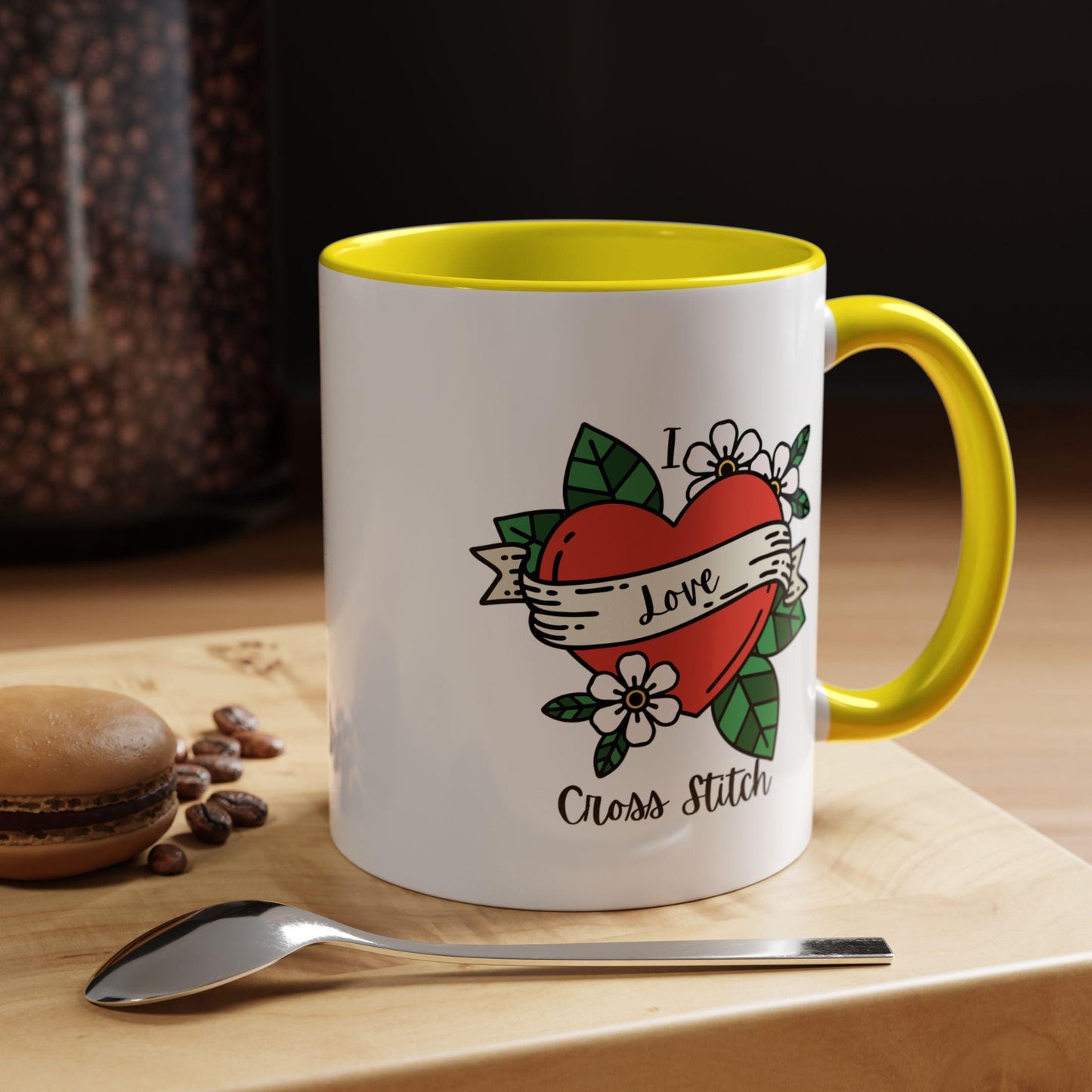 I Love Cross Stitch Coffee Mug, Stitchy Mug, Cross Stitch Mug, Love Cross Stitch, Cross Stitch Drinkware
