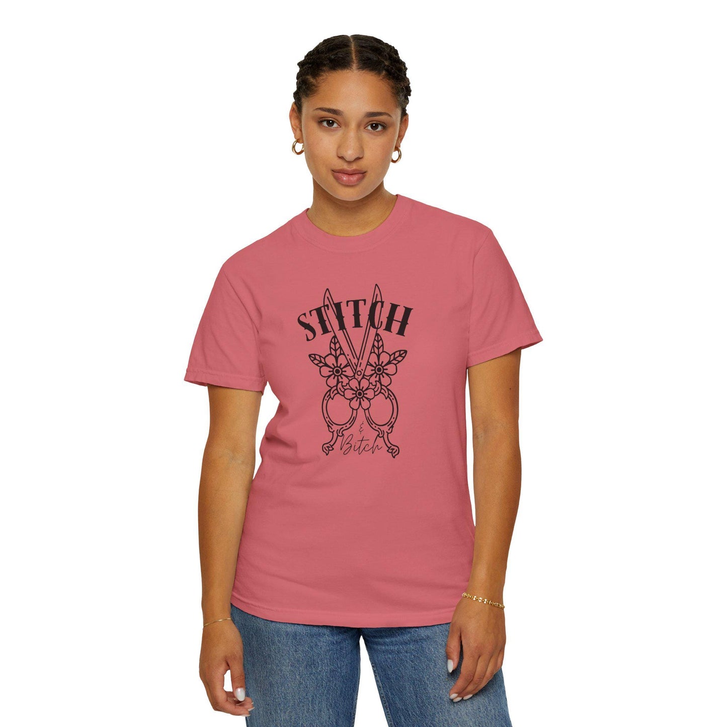 Stitch T-Shirt, Sassy Graphic Tee for Crafters, Scissors, Shears, Comfort Colors T-Shirt