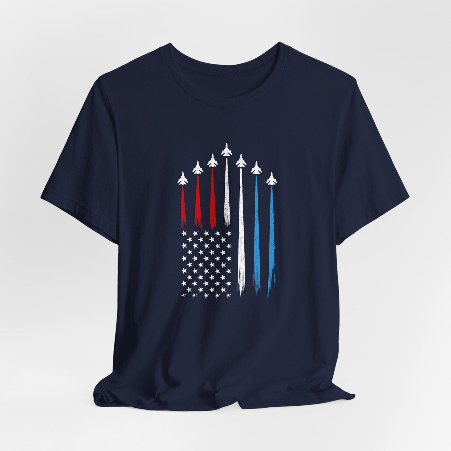 Patriotic Short Sleeve Tee, Red White Blue Graphic T-Shirt, Independence Day, Veteran's Day, Memorial Day
