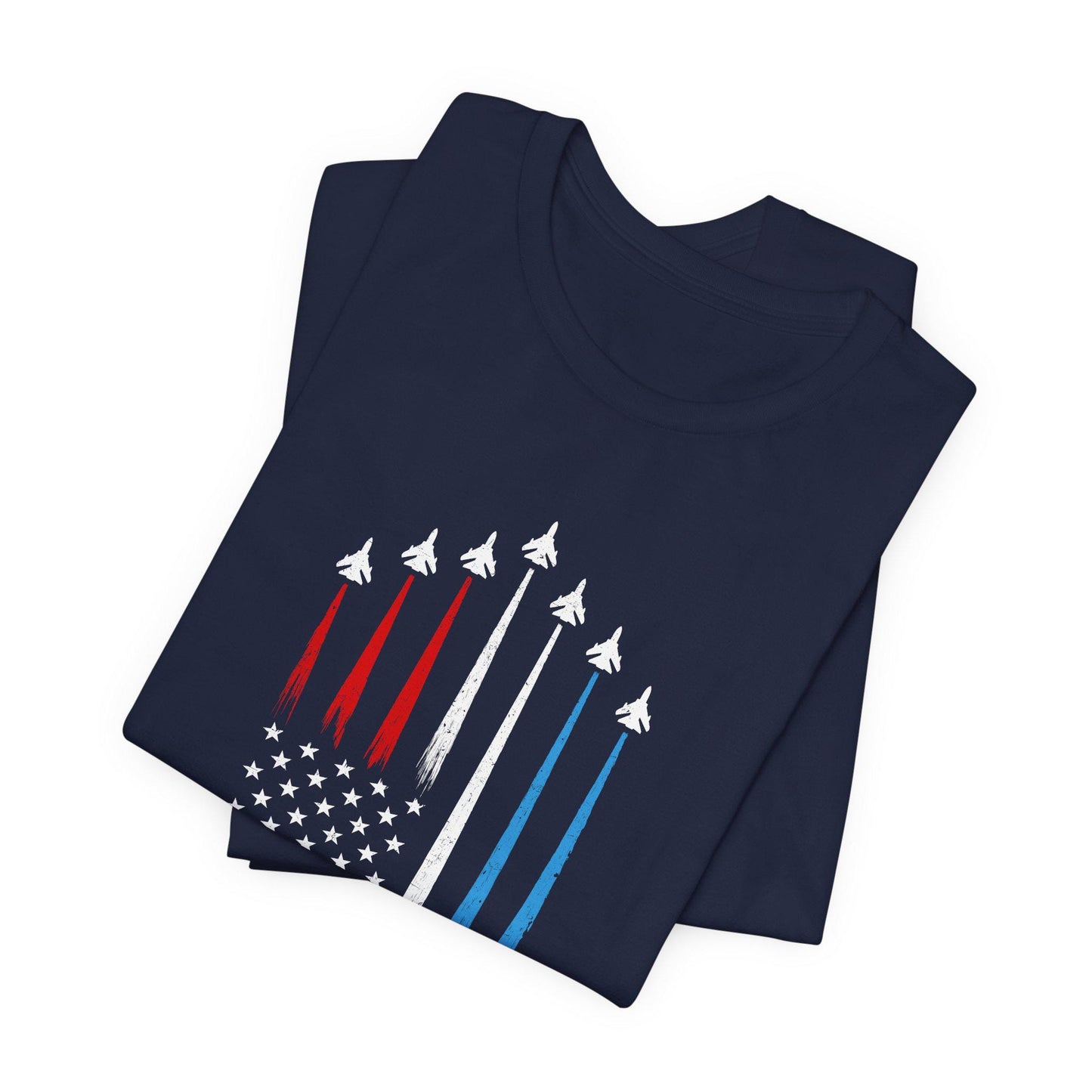 Patriotic Short Sleeve Tee, Red White Blue Graphic T-Shirt, Independence Day, Veteran's Day, Memorial Day