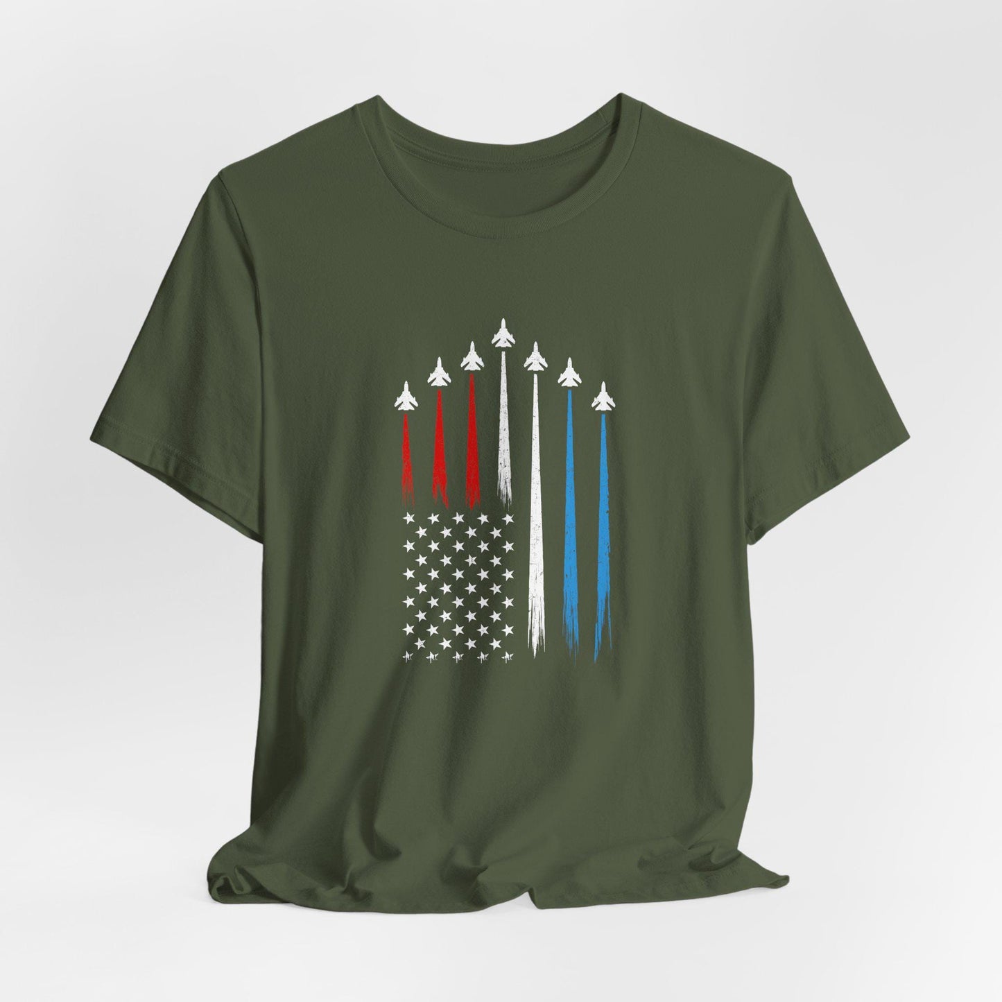 Patriotic Short Sleeve Tee, Red White Blue Graphic T-Shirt, Independence Day, Veteran's Day, Memorial Day