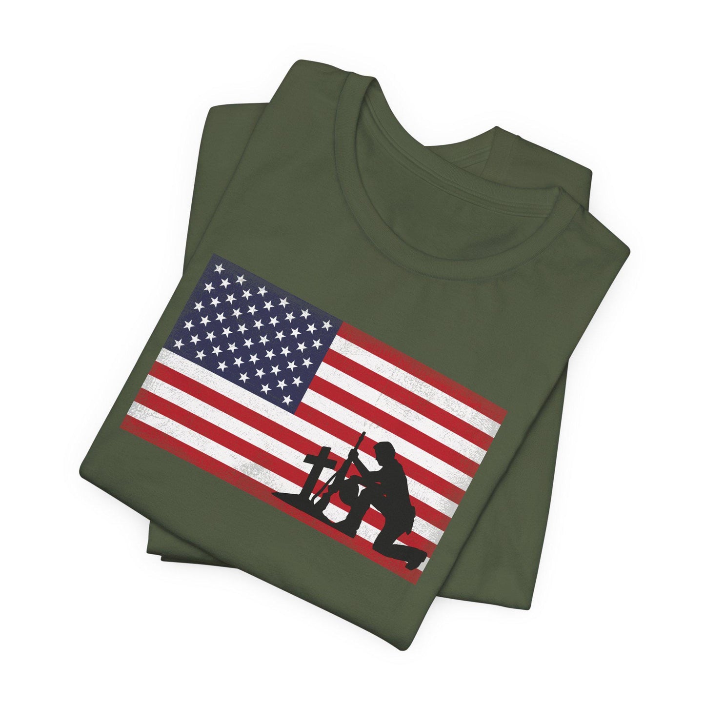Memorial Day, Patriotic Short Sleeve Tee, Red White Blue Graphic T-Shirt, Independence Day, Veteran's Day