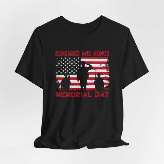 Memorial Day T-Shirt, Patriotic Short Sleeve Tee, Red White Blue Graphic T-Shirt, Independence Day, Veteran's Day