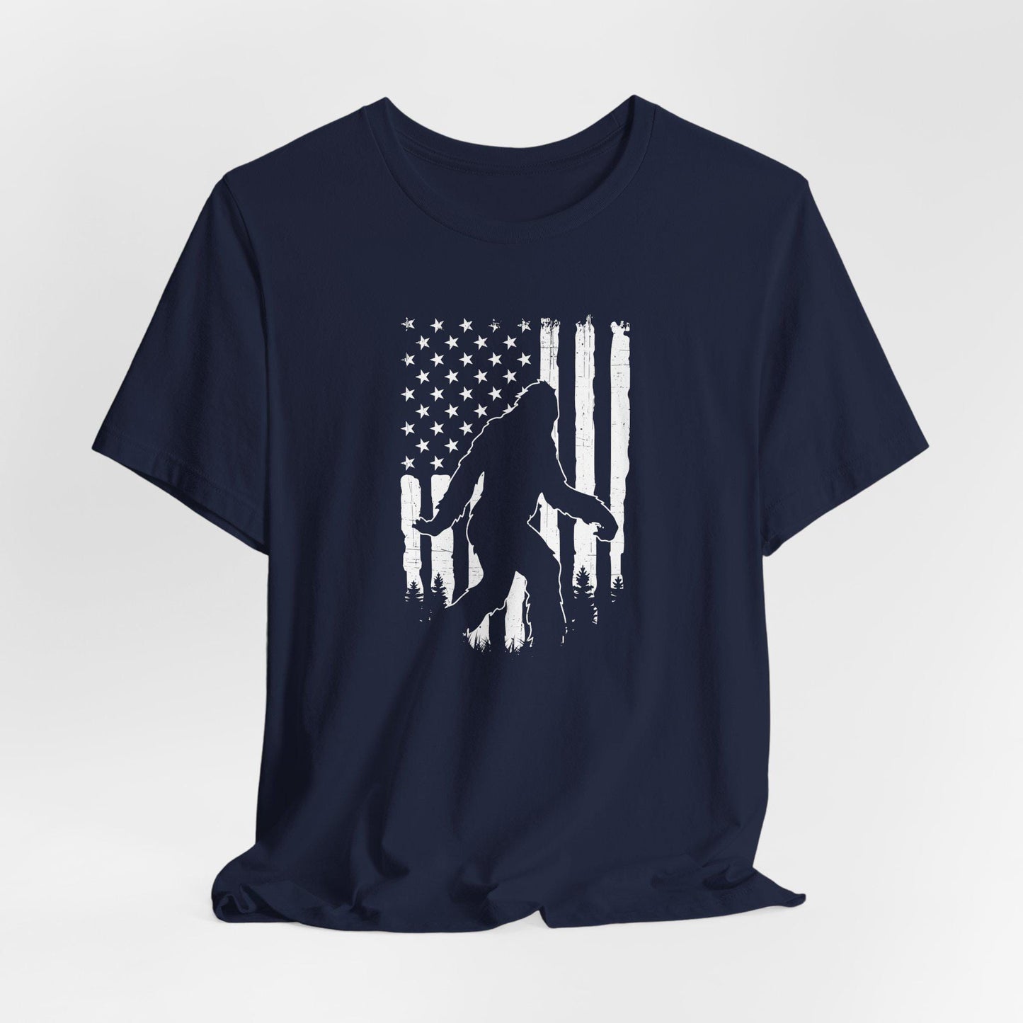 Patriotic Big Foot T-Shirt, Sasquatch Graphic T-Shirt, Memorial Day T-Shirt, Independence Day, Veteran's Day