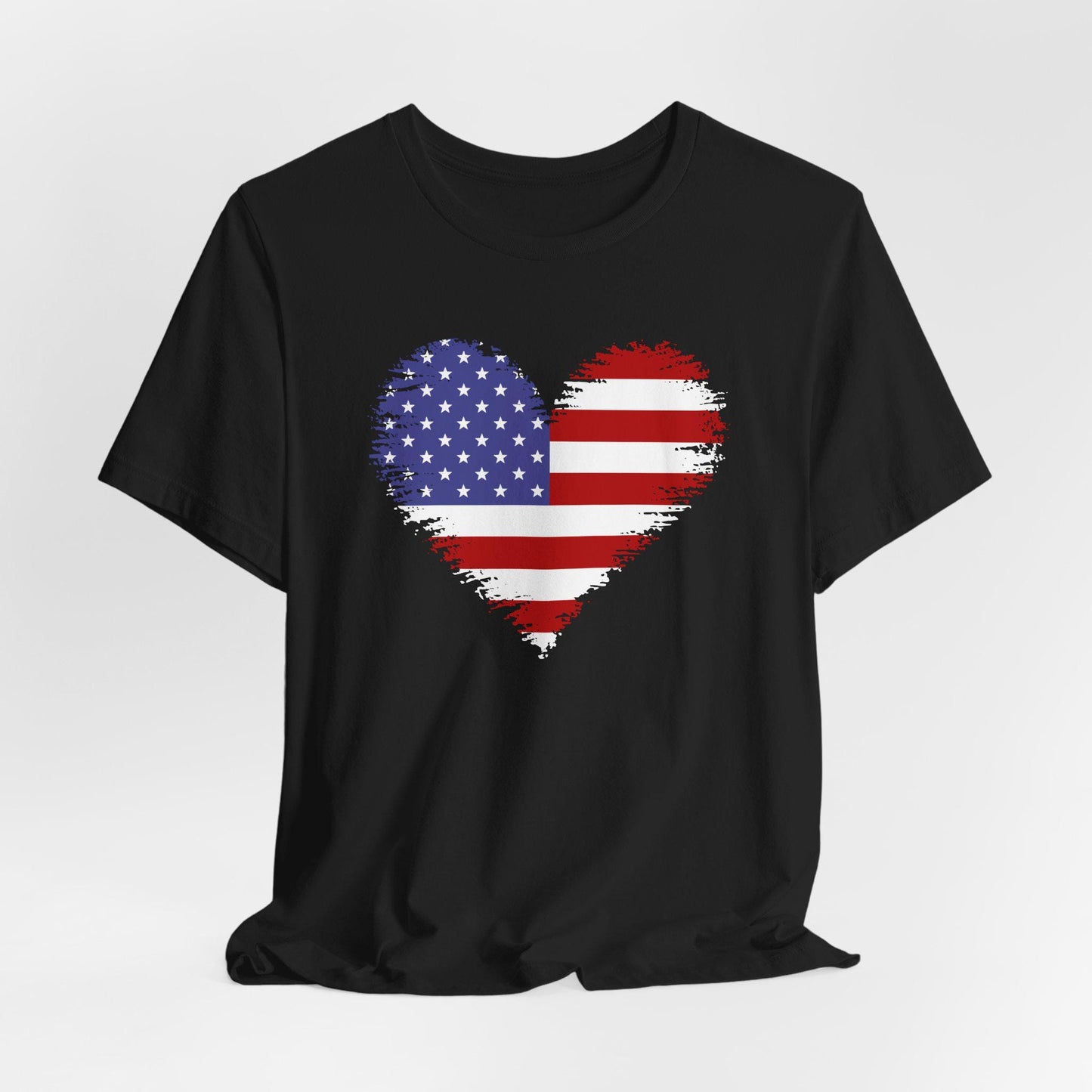 Patriotic T-Shirt, Memorial Day T-Shirt, Patriotic Military Graphic Shirt, Patriotic Flag Heart, Independence Day, Veteran's Day