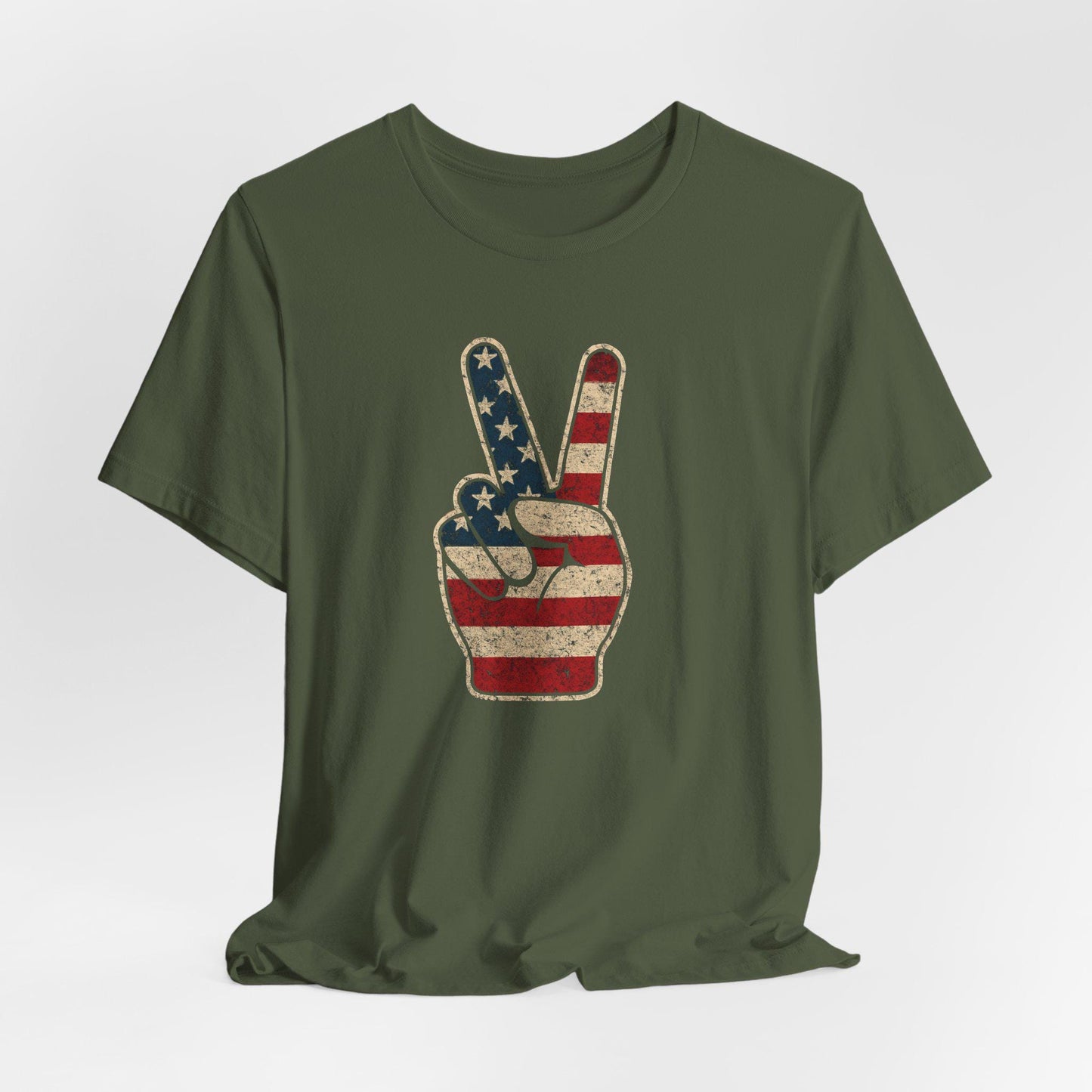 Patriotic Peace T-Shirt, Memorial Day T-Shirt, Patriotic Military Graphic Shirt, Patriotic Flag, Independence Day, Veteran's Day