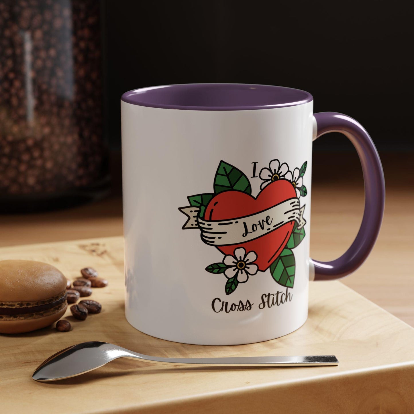 I Love Cross Stitch Coffee Mug, Stitchy Mug, Cross Stitch Mug, Love Cross Stitch, Cross Stitch Drinkware