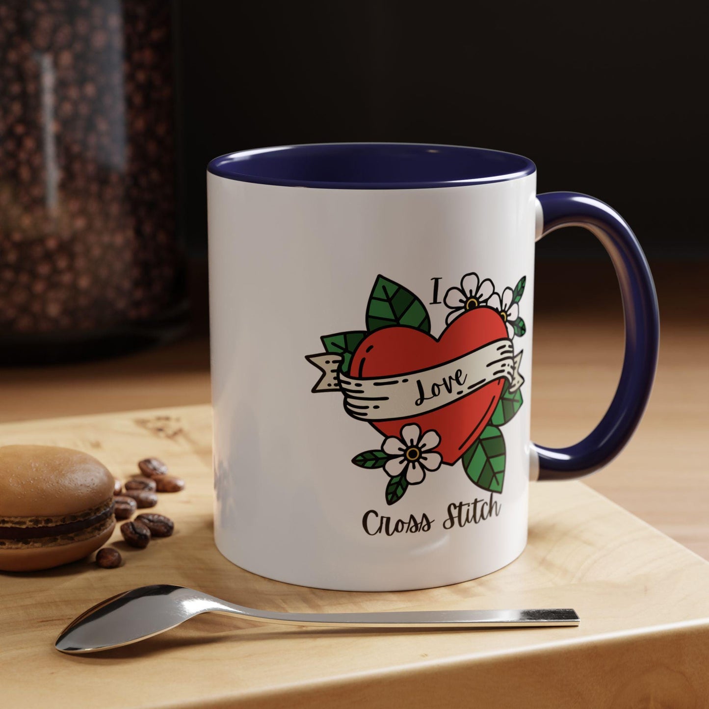 I Love Cross Stitch Coffee Mug, Stitchy Mug, Cross Stitch Mug, Love Cross Stitch, Cross Stitch Drinkware