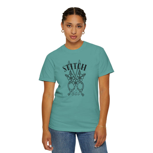 Stitch T-Shirt, Sassy Graphic Tee for Crafters, Scissors, Shears, Comfort Colors T-Shirt